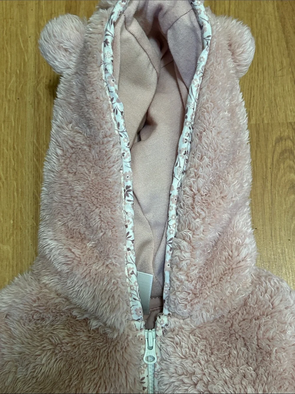 Carter's Light Pink Faux-Fur Hooded Puffer Jacket with Ears Size 9 Months